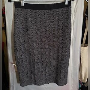 Ann Taylor Black and Gray Pencil Skirt